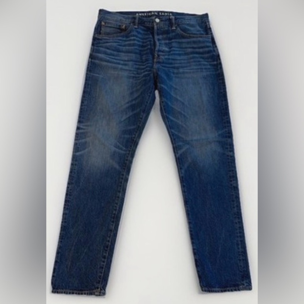 American Eagle Men’s Athletic Fit Jeans - 31x30 - Medium Wash - Button Fly